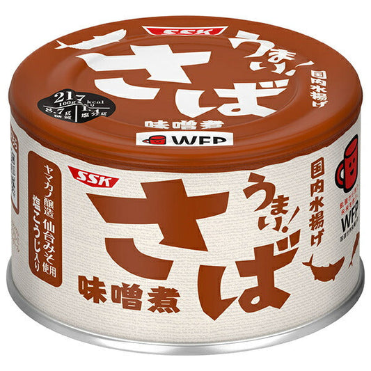SSK Delicious! Simmered Mackerel in Miso, 150g Can x 24 [Ships from Japan] 