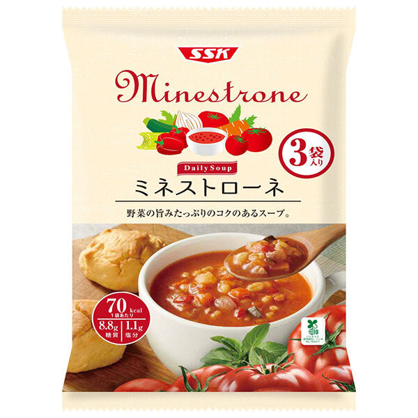 SSK Daily Soup Minestrone, 160g x 3 bags x 20 bags [Ships from Japan] 
