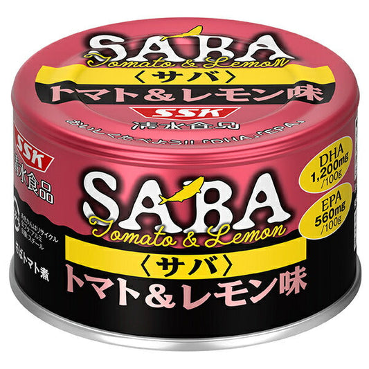 SSK Mackerel, Tomato & Lemon Flavor, 140g Can x 24 [Ships from Japan]
