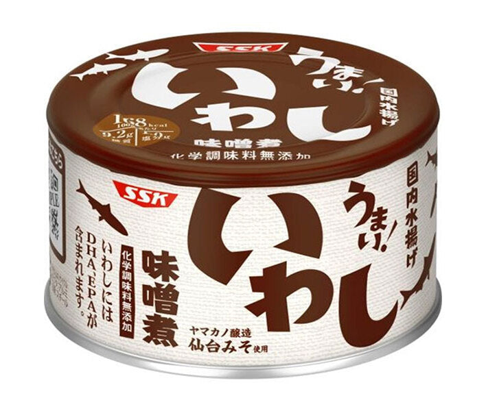 SSK Delicious! Simmered Sardines in Miso, 150g Can x 24 Packs [Ships from Japan] 