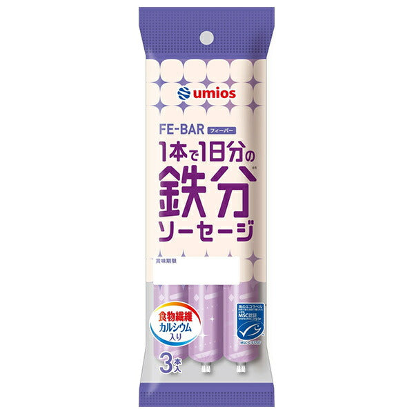 Umios MSC iron sausage (30g x 3 pieces) x 15 bags [shipped in Japan]