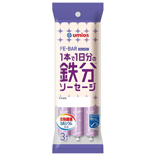 Umios MSC iron sausage (30g x 3 pieces) x 15 bags [shipped in Japan]