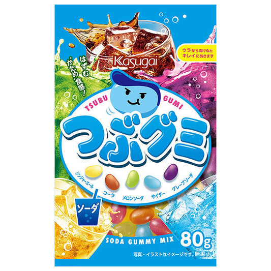 Kasugai Seika Tsubu Gummy Soda 80g x 6 pieces [Shipped in Japan]