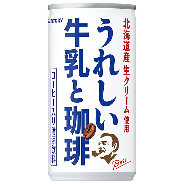 Suntory BOSS Manzoku Cafe Coffee and Milk, 185g can x 30 cans 