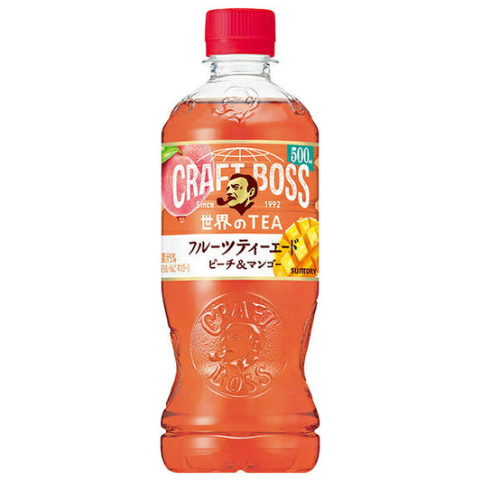 サントリー クラフトボス フルーツティーエード ピーチ&マンゴー【自動販売機用】 500mlペットボトル×24本入【日本出荷】
