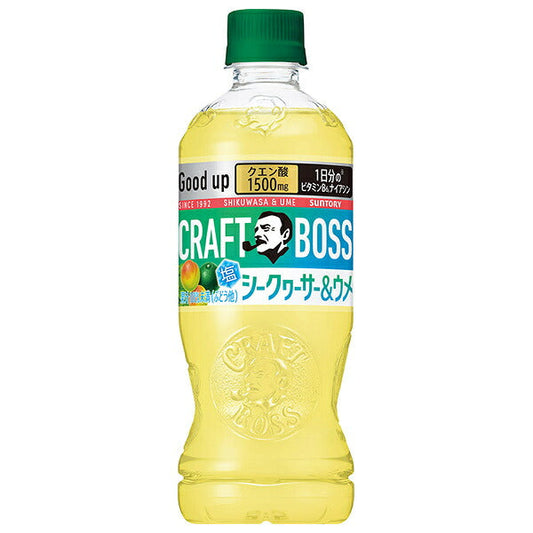 Suntory Craft Boss Shikwasa & Plum 500ml plastic bottle x 24 bottles [shipped in Japan]