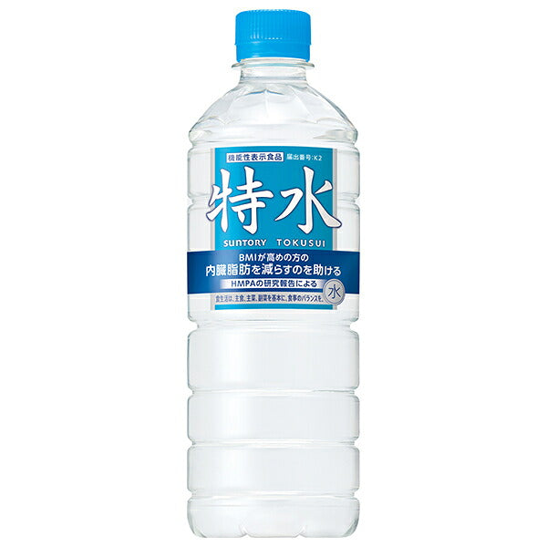 Suntory Tokusui (Special Water), 600ml PET bottles x 24 [Ships from Japan] 