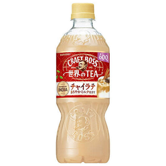 Suntory Craft Boss World's TEA Chai Latte [For hand sale] 600ml plastic bottle x 24 pieces [Shipped in Japan]