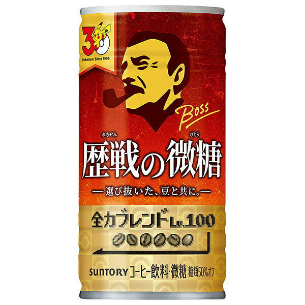 Suntory BOSS (Boss) Battle-Tested Low-Sugar Coffee, 185g Cans x 30 [Ships from Japan]