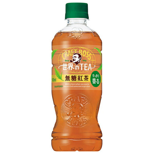 Suntory Craft Boss World's TEA Unsweetened Black Tea [For Vending Machines] 500ml PET bottles x 24 pieces [Shipped in Japan]