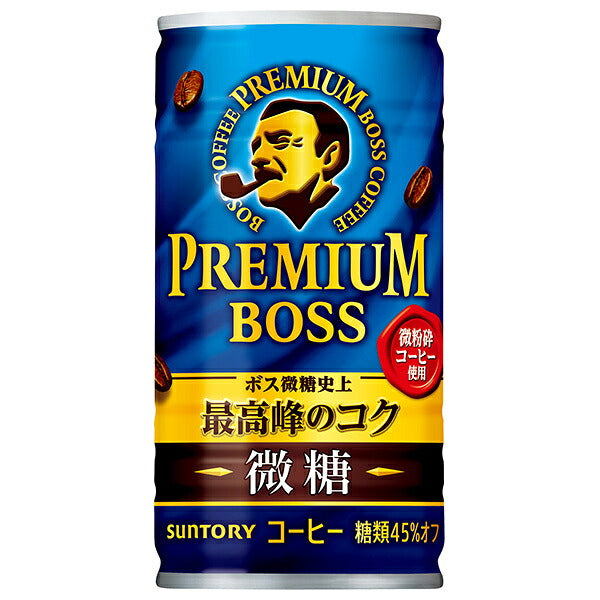 Suntory PREMIUM BOSS Low Sugar Coffee, 185 g Cans x 30 [Ships from Japan]