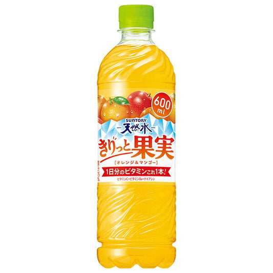 Suntory Natural Mineral Water, Crisp Fruit Orange & Mango, 600ml PET Bottle x 24 Bottles [Ships from Japan] 