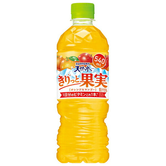 Suntory Natural Mineral Water, Crisp Fruit Orange & Mango [Vending Machine Type] 540ml PET Bottle x 24 [Ships from Japan] 