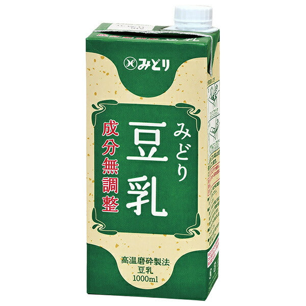 九州乳業 みどり 豆乳 成分無調整 1000ml紙パック×12(6×2)本入【日本出荷】