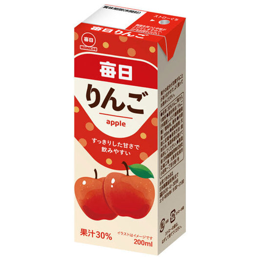 毎日牛乳 毎日りんご 200ml紙パック×24本入【日本出荷】