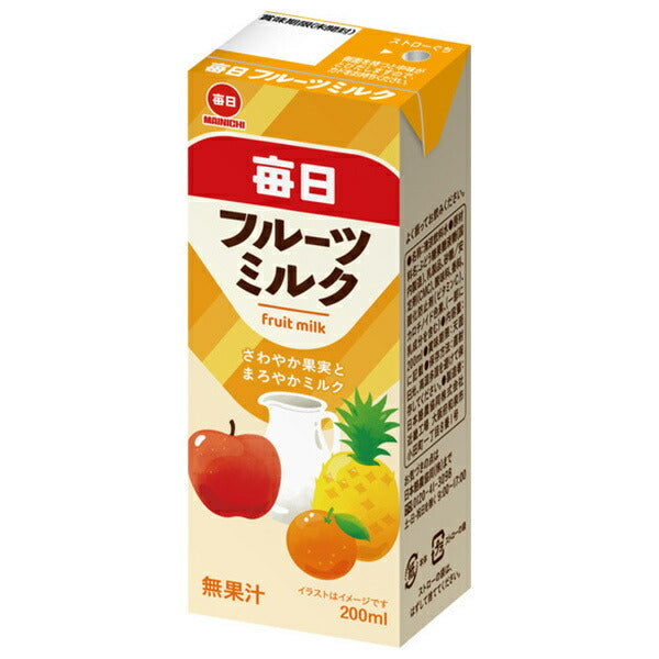 Mainichi Milk Mainichi Fruit Milk 200ml paper pack x 24 bottles [shipped in Japan]
