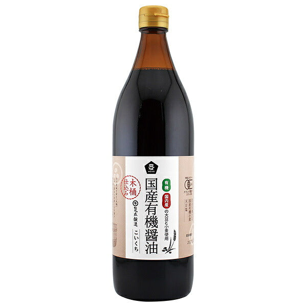 Muso wooden vat domestically produced organic dark soy sauce 900ml x 4 bottles [shipped in Japan]