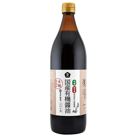 Muso wooden vat domestically produced organic dark soy sauce 900ml x 4 bottles [shipped in Japan]