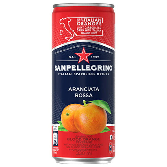 Nihon-Futsu Boeki San Pellegrino Aranciata Rossa (Blood Orange) 330ml Cans x 24 [Ships from Japan] 