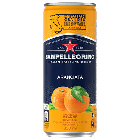 Nihon-Futsu Boeki San Pellegrino Aranciata (Orange) 330ml Cans x 24 [Ships from Japan]
