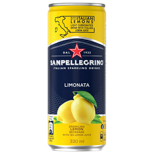 Nihonfutsu Boeki San Pellegrino Limonata (Lemon) 330ml Cans x 24 [Ships from Japan] 