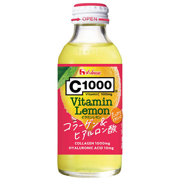 ハウスウェルネス C1000 ビタミンレモン コラーゲン&ヒアルロン酸 140ml瓶×30本入【日本出荷】