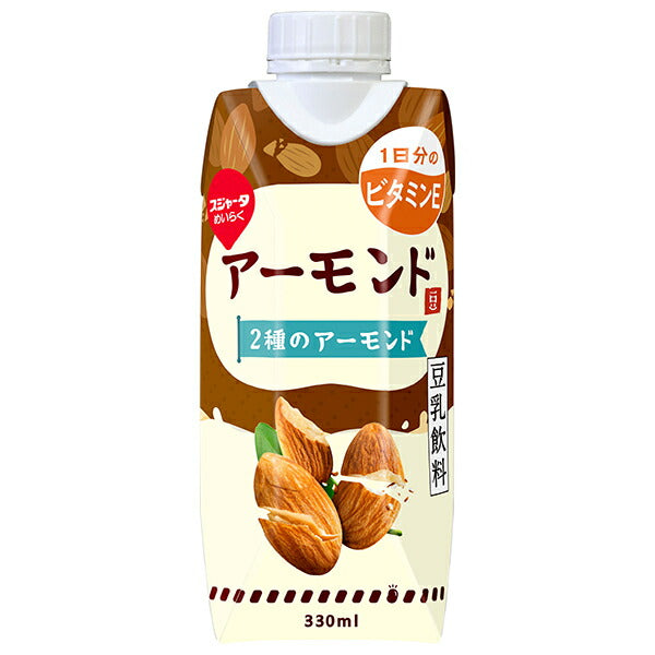 Sujata Almond Soy Milk Drink (Prisma Container) 330ml Paper Carton x 12 [Ships from Japan] 