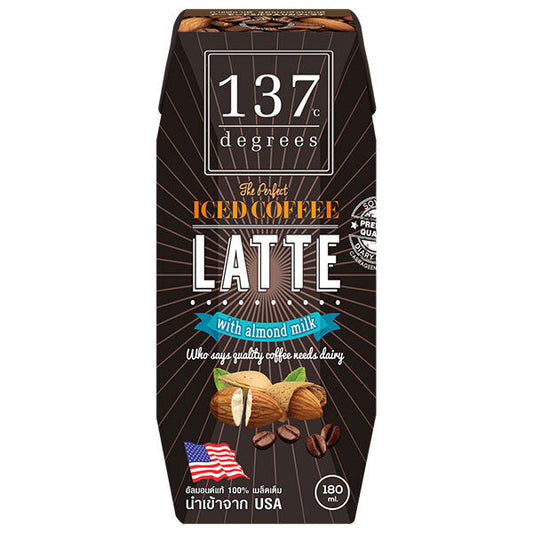HARUNA 137 Degrees Almond Milk Latte, 180ml paper carton x 36 [Ships from Japan] 