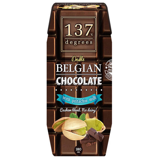 [Best before date: 2026.05.28 or later] HARUNA 137 Degrees Belgian Chocolate Pistachio Milk (Prisma Container) 180ml paper pack x 36 pieces [Shipped in Japan]