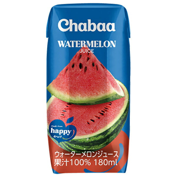 HARUNA CHABAA 100% Watermelon Juice 180ml Carton x 36 [Ships from Japan]
