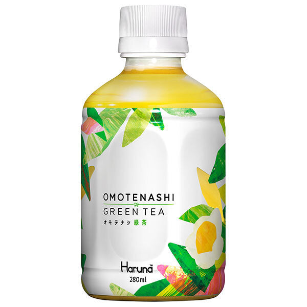 HARUNA Le Cafe Omotenashi Green Tea 280ml PET bottle x 24 pieces [Shipped in Japan]