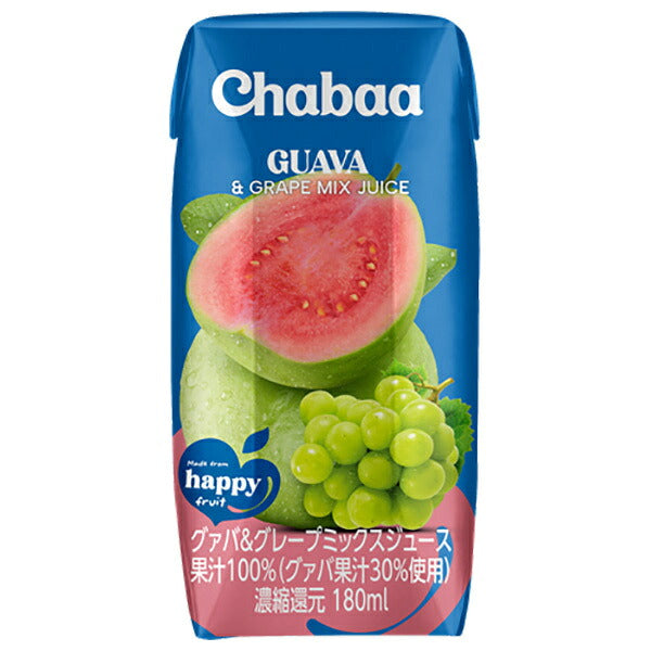 HARUNA CHABAA 100% Guava Mixed Juice, 180ml Paper Carton x 36 Bottles [Ships from Japan] 