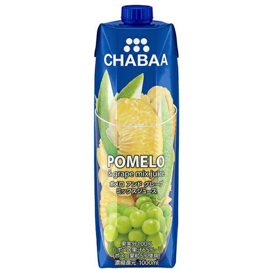 HARUNA CHABAA 100% Mixed Juice, Pomelo, 1000ml Paper Carton x 12 [Ships from Japan] 