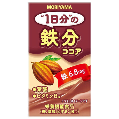 Moriyama Dairy Products 1 day's worth of iron cocoa 125ml paper pack x 24 bottles [shipped in Japan]
