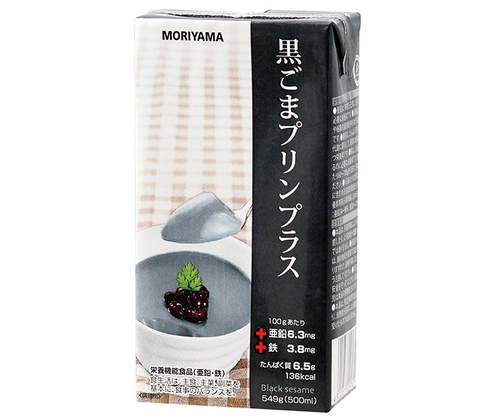 Moriyama Dairy Black Sesame Pudding Plus, 549g paper pack x 12 [Ships from Japan] 