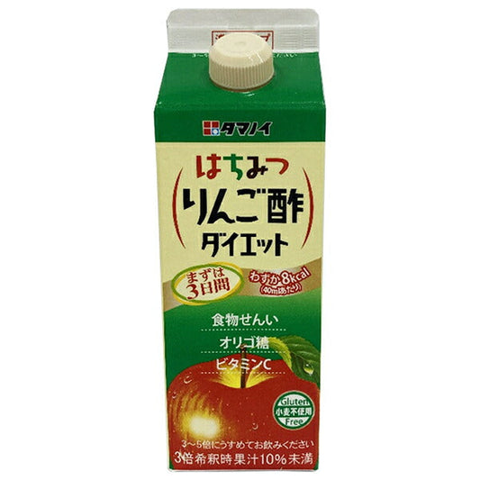 Tamanoi Vinegar Honey Apple Cider Vinegar Diet Concentrated Type, 500ml Paper Carton x 12 Bottles [Ships from Japan] 