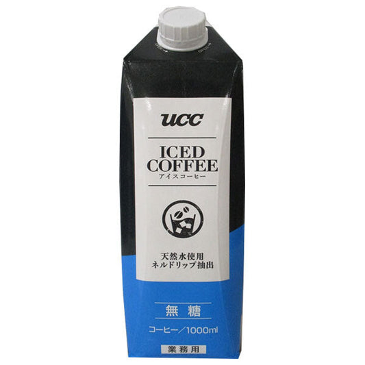UCC Iced Coffee, Unsweetened, 1000ml Paper Carton x 12 [Ships from Japan] 