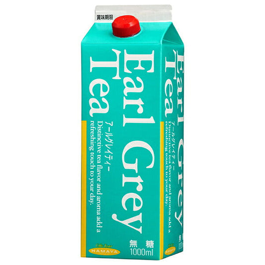Hamaya Earl Grey Tea, Unsweetened, 1000ml Paper Carton x 12 [Ships from Japan] 