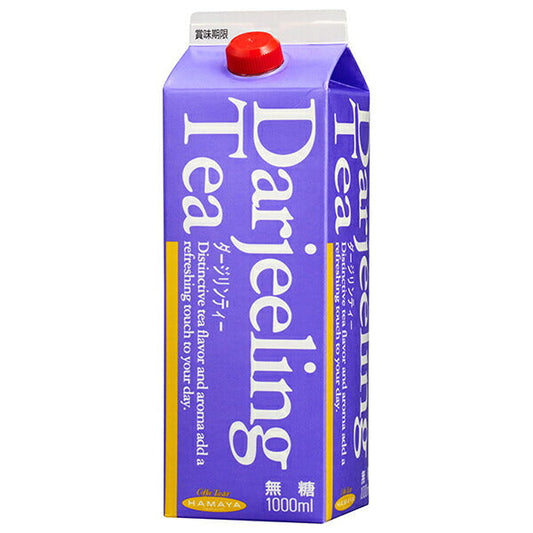 Hamaya Darjeeling Tea, Unsweetened, 1000ml Paper Carton x 12 [Ships from Japan] 