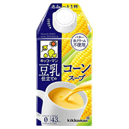 Kikkoman Soyfoods Soy Milk-Based Corn Soup 500 ml Carton x 12 [Ships from Japan]