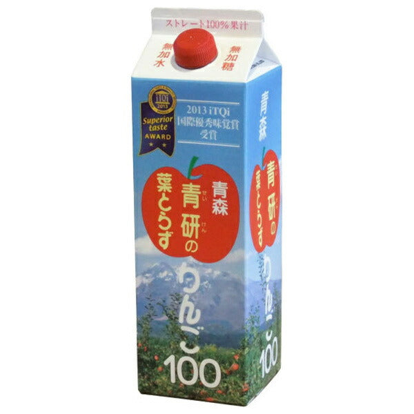Aoken Leafless Apple Juice, Leafless Apple 100, 1L Paper Carton x 12 Bottles [Ships from Japan] 