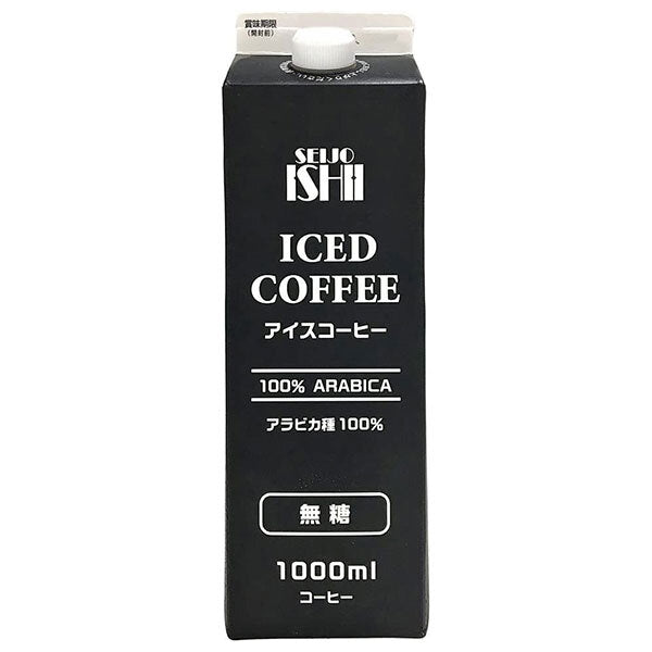 Seijo Ishii Iced Coffee Sugar Free 1000ml Paper Pack x 12 bottles [Shipped in Japan]