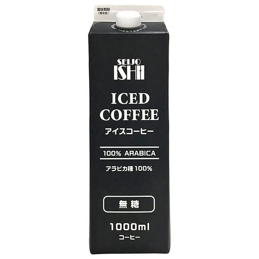 Seijo Ishii Iced Coffee Sugar Free 1000ml Paper Pack x 12 bottles [Shipped in Japan]
