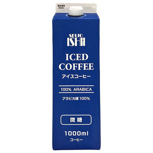 Seijo Ishii Iced Coffee Fine Sugar 1000ml Paper Pack x 12 bottles [Shipped in Japan]