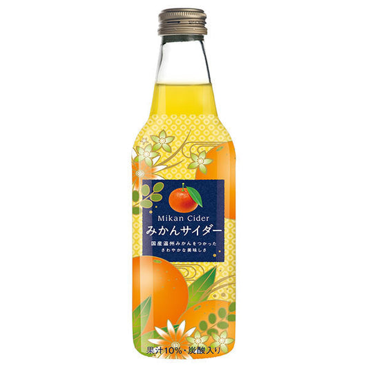 Kawasaki Drinks Mandarin Orange Cider, 340ml Bottle x 24 Bottles [Ships from Japan] 