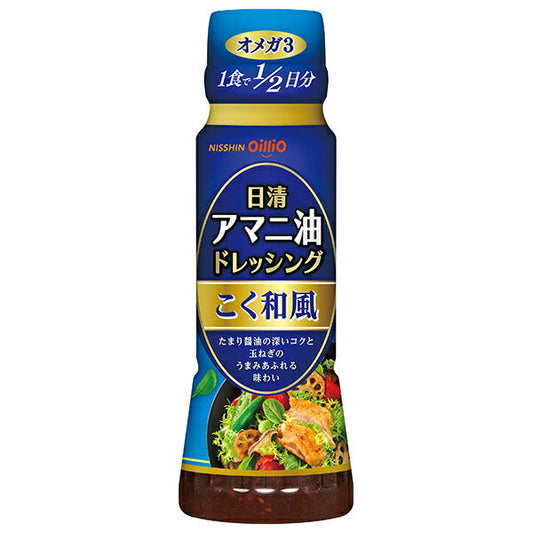 Nissin Oillio Nissin Flaxseed Oil Dressing, Rich Japanese Style, 160ml PET Bottle x 12 [Ships from Japan]