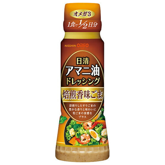 日清オイリオ 日清アマニ油ドレッシング 焙煎香味ごま 160mlPET×12本入【日本出荷】
