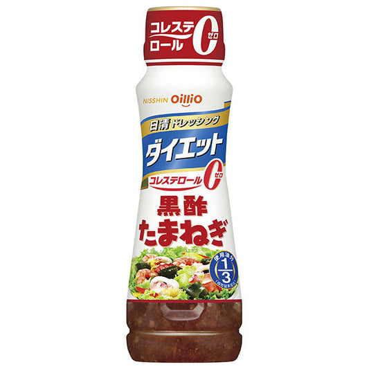 Nissin Oillio Diet Black Vinegar Onion Dressing, 185ml PET Bottle x 12 [Ships from Japan] 