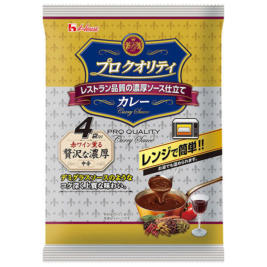 House Foods Pro Quality Curry, Luxurious and Rich, 540g (135g x 4 bags) x 6 packs [Ships from Japan] 