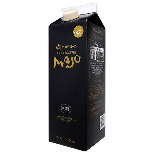 Mikado Coffee Liquid Coffee, Unsweetened, 1L Paper Carton x 6 [Ships from Japan] 